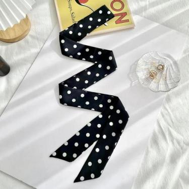 Imagem de Lenço De Seda Com Poás, Faixa De Cabelo Estilo Coreano, Fita Fina Long