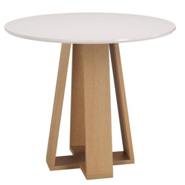 Imagem de Mesa de Jantar Estilo Redonda 90cm – MDF/MDP, Tampo Laqueado – Sonetto