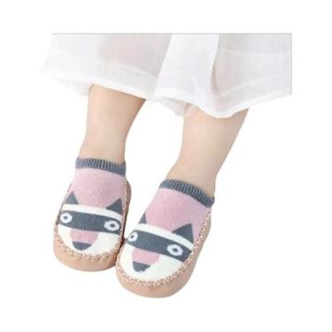 Imagem de Meias Antiderrapantes Unissex Para Bebês Com Solas De Borracha, Calçad