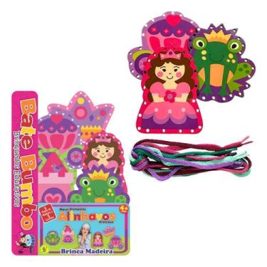 Imagem de Meus Primeiros Alinhavos Princesa Brinquedos Educativos Madeira Alinha