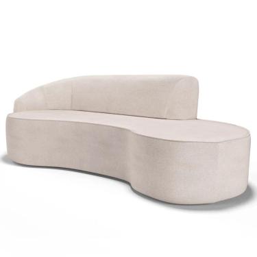 Imagem de Sofá Living  4 Lugares 300cm Braço Esquerdo Mozart D06 Linho Cru - Mpozenato