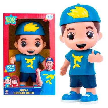 Imagem de Boneco Luccas Neto Gigante 45cm Articulado Youtuber Em Vinil Detalhes 