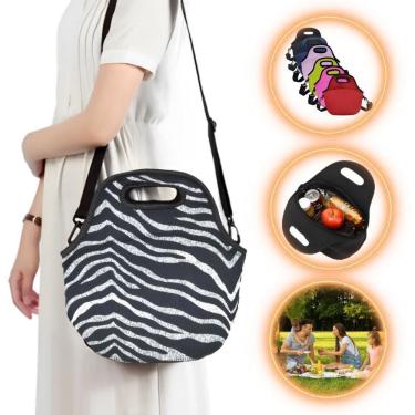 Imagem de Bolsa Lancheira Térmica Neoprene Adulto Infantil Zebra