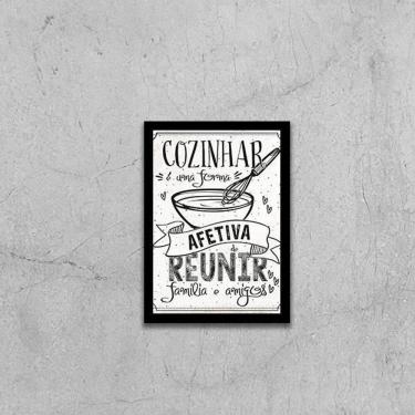 Imagem de Quadro Cozinhar E Reunir Família E Amigos 33X24Cm Preta