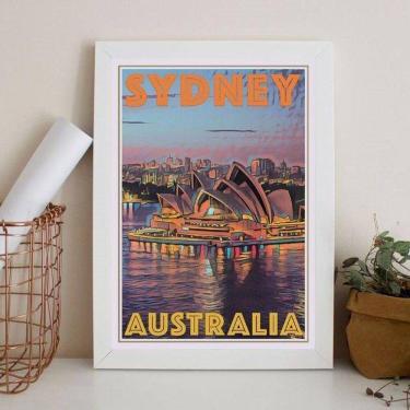 Imagem de Quadro Decorativo Sydney - Austrália 45X34Cm - Com Vidro