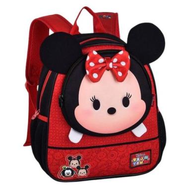 Imagem de Mochila Infantil Costas Mickey Minnie Mouse Disney Tsum Tsum Neoprene 