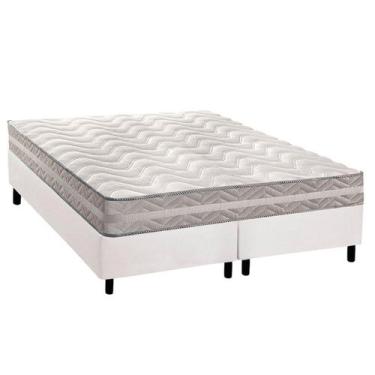Imagem de Conjunto Box Queen: Colchão Anatômico Paropas D28 / Master AG80 Prata 