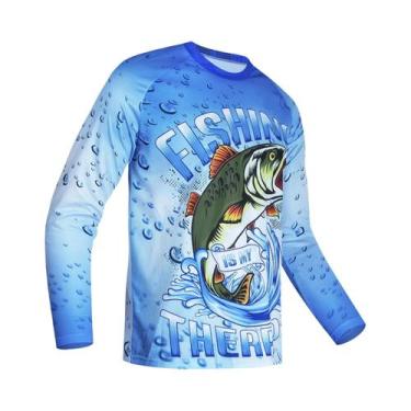 Imagem de Camisa De Pesca Masculina De Verão Anti-UV Manga Longa Com Estampa De 