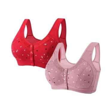 Imagem de Sutiã Esportivo Sem Costura E Sem Fio De Algodão plus Size Com Fecho F