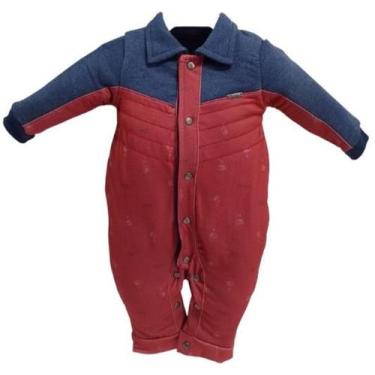 Imagem de Macacão Térmico Bebê Menino Duplo Luxo Inverno Paraiso 14508, Vermelho