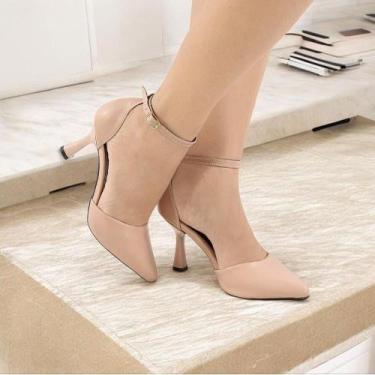 Imagem de Scarpin Preto Verniz Feminino Salto Taça Médio Bico Fino Elegante com 