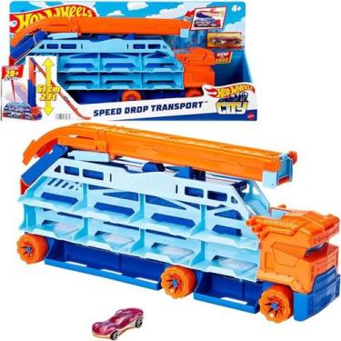 Imagem de Hot Wheels City Speed Drop Transport Hauler HDY92 - Mattel