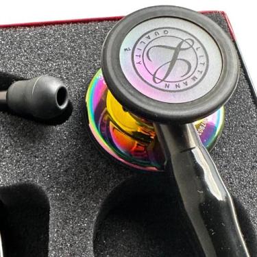 Imagem de Estetoscópio 3M Littmann Cardiology IV Cores Variadas, Black Rainbow 6