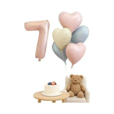 Imagem de Balões De Folha Rosa Claro De 32 Polegadas, Conjunto Com 6 Peças, Núme