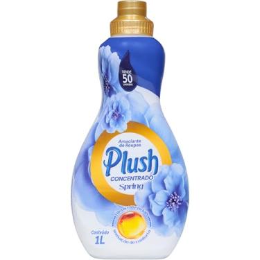 Imagem de Plush, Amaciante de roupas e tecidos, Concentrado, Aroma Spring, 1 litro, Azul