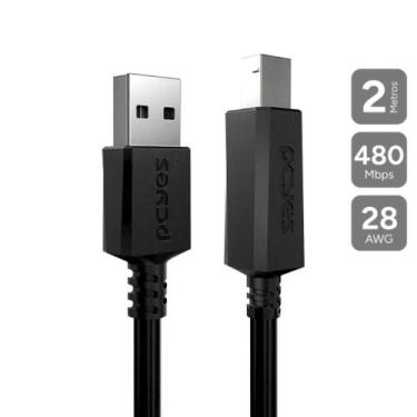 Imagem de Cabo para Impressora USB 2.0 2m PCYES Alta Qualidade