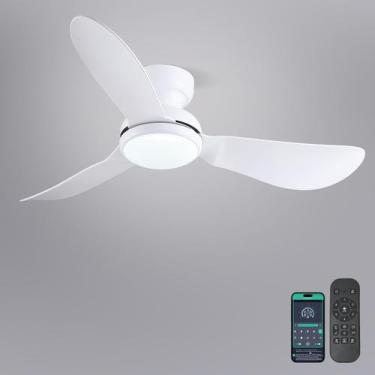 Imagem de Ventilador de teto Kviflon 117cm com controle remoto LED regulável de 