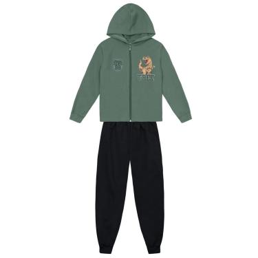 Imagem de Conjunto infantil menino em moletom de dino Brandili-Masculino