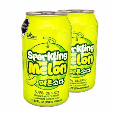 Imagem de Suco De Melão Coreano Melon Soda 350ml (Kit com 2) - O&G