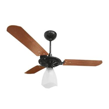 Imagem de Ventilador de Teto Ventex Yris 150W Preto com 3 Pás Mogno 110V, 110V