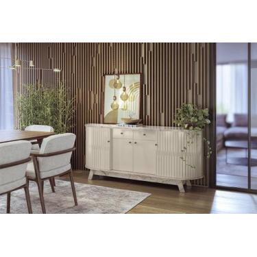 Imagem de Buffet Monaco Calacata/Off White - VRK COMERCIO ON-LINE - MADETEC MOVE