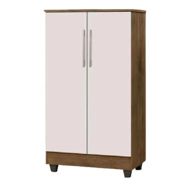 Imagem de Armário Multiuso Organizador Lavanderia 2 Portas 1,18m Smart Jequitibá / Off White J&A