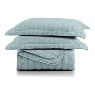 Imagem de Cobre Leito Casal Padrão Plissê Seersucker e Matelado Ultrassônico 03 