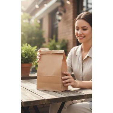 Imagem de 2x 100 Sacos Kraft Pardo 18x10x25 Entrega Sustentável - Congratulation