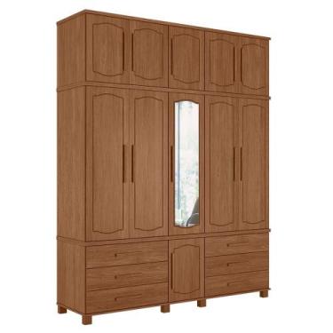 Imagem de Guarda Roupa Casal Londres Triplex 11 Portas 6 Gavetas com Espelho - S