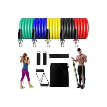 Imagem de Kit Elástico 11 Itens Treinamento Funcional Musculação Bands - LIP
