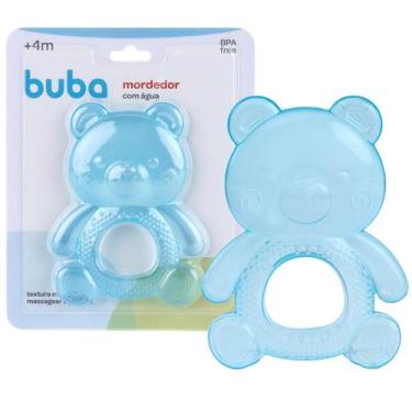 Imagem de Mordedor Infantil C/ Agua Ursinho Azul Livre BPA 22677 - Buba