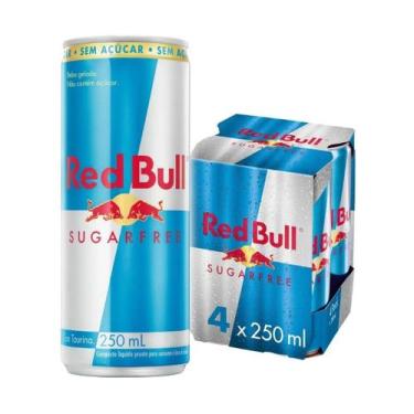 Imagem de Pack 4 Latas Energetico Red Bull Zero Açucar Sugarfree 250ml