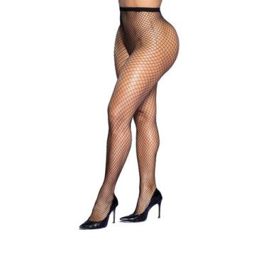 Imagem de Meia Calça Arrastão com Trama Pequena - Yaffa, Preto