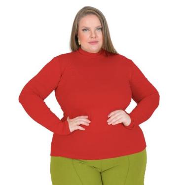Imagem de Blusa feminina cacharrel gola redonda fechada basica manga longa solid