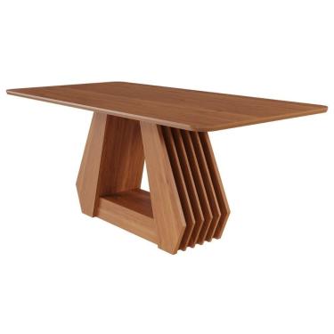 Imagem de Mesa de Jantar Ágata 6 Lugares Retangular Tampo Mdf 180x90cm Marrom Cinamomo Milani Mov...