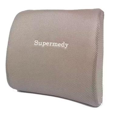 Imagem de Almofada Lombar Supermedy Cinza para Cadeira e Banco com Espuma Viscoelástica Capa Poli...