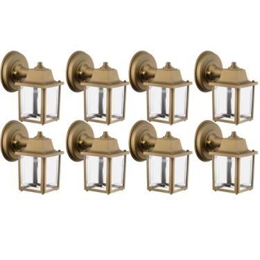 Imagem de Kit 8 Arandelas Vintage Ouro Velho Bivolt Luminárias Parede Coloniais Jardim Pátio Dital