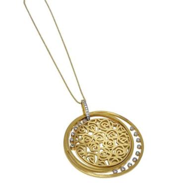 Imagem de Colar folheado a ouro flores mandala com zircônias - andhelu