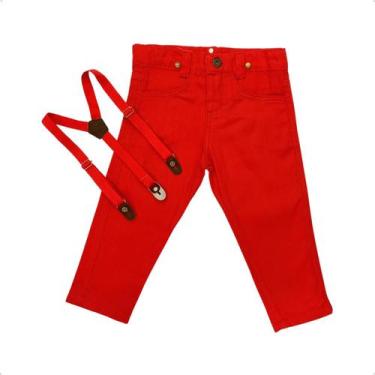 Imagem de Calça Infantil Social Com Suspensório - Várias Cores - - Pequenos Enca