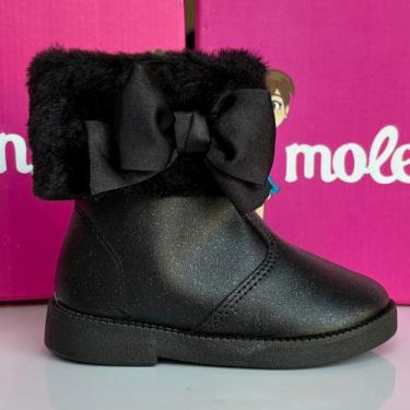 Imagem de Bota Infantil Menina Bebê Molekinha Glitter Pelúcia Laço 2184.106.3122