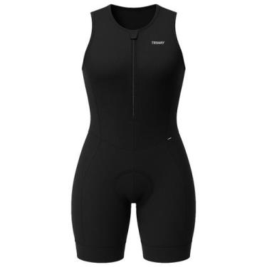 Imagem de Macaquinho Triathlon Triway Sports Sprint Black Regata Fem -, Preto, G