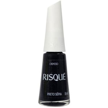 Imagem de Esmalte Cremoso Risqué Preto Sépia Hipoalergênico 8ml