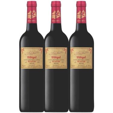 Imagem de Kit 3 Garrafas Vinho Tinto Portugal Vidigal Wines S.A. Reserva Tinta Roriz Syrah Cabernet Sauvignon 750ML