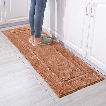 Imagem de Tapete para quarto, cabeceira, macio, lavável, antiderrapante, para sala de estudo, varanda, quarto das crianças, cozinha, banheiro, padrão de moldura, champanhe, 50120 cm