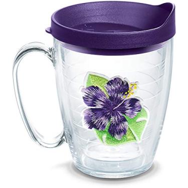 Imagem de Copo térmico Tervis com emblema e tampa roxa real, Clear, 16oz Mug, 1