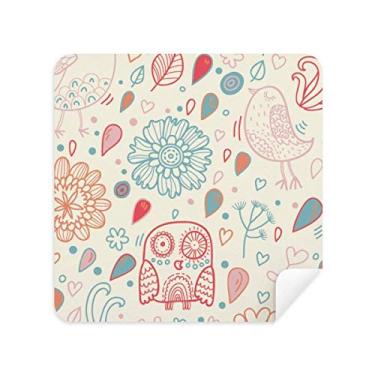 Imagem de Pano de limpeza de coruja, flor de plantas, pano de limpeza para celular, tecido de camurça, 2 peças