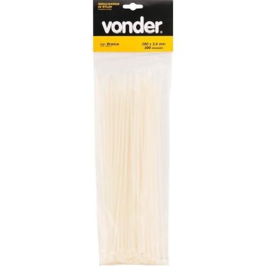 Imagem de Abraçadeira De Nylon 200x3,6mm Branca C/ 1000 Peças Vonder