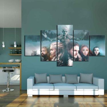 Imagem de Quadro Decorativo Game of 5 peças 130x65 cm em tecido 644