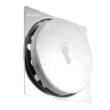 Imagem de Ralo Click Inteligente Para Banheiro Quadrado 10 Cm Inox