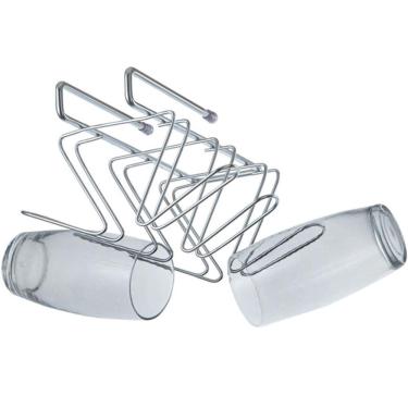 Imagem de Porta Copos Suspenso Organizador De Armário Encaixe Cozinha Cromado